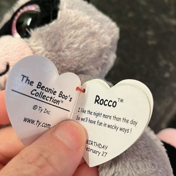 Ty Beanie Boos - ROCCO the Raccoon (6 Inch) NEW - MINT with MINT TAGS - Picture 9 of 10